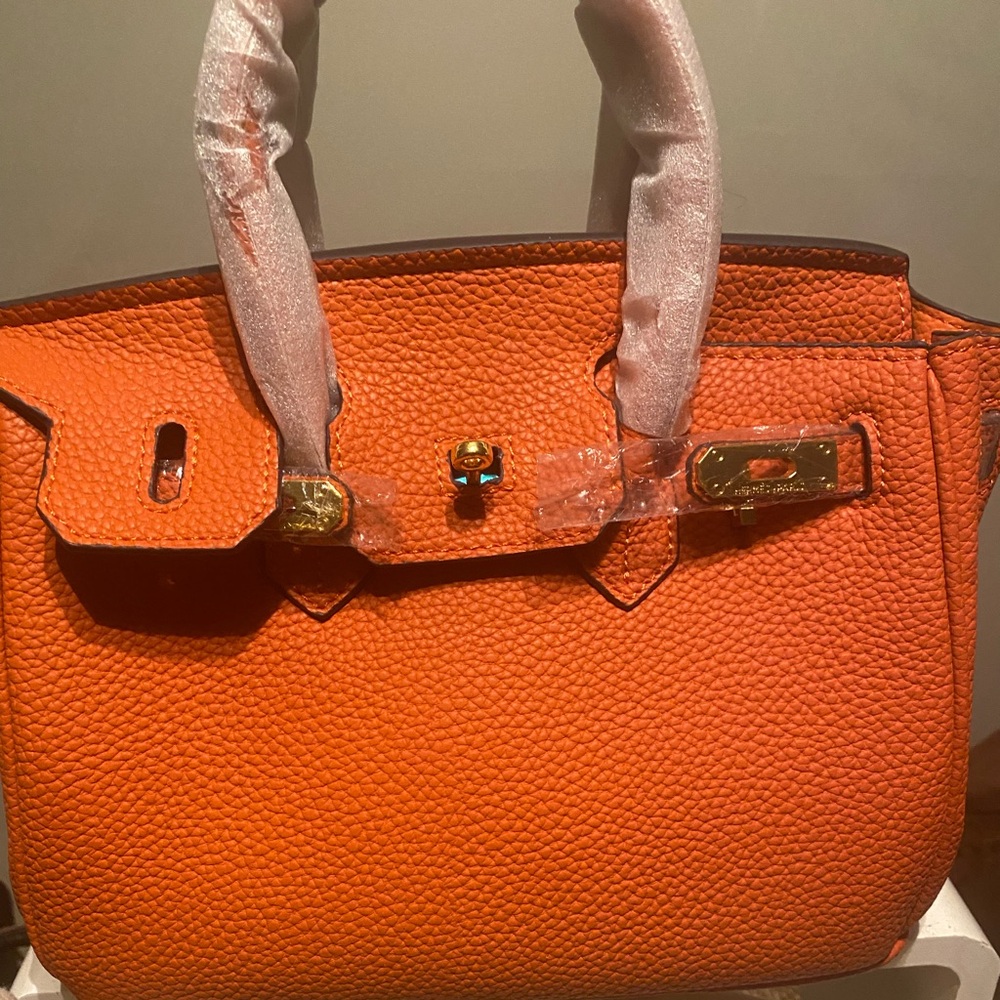 Orange Leather Handbag